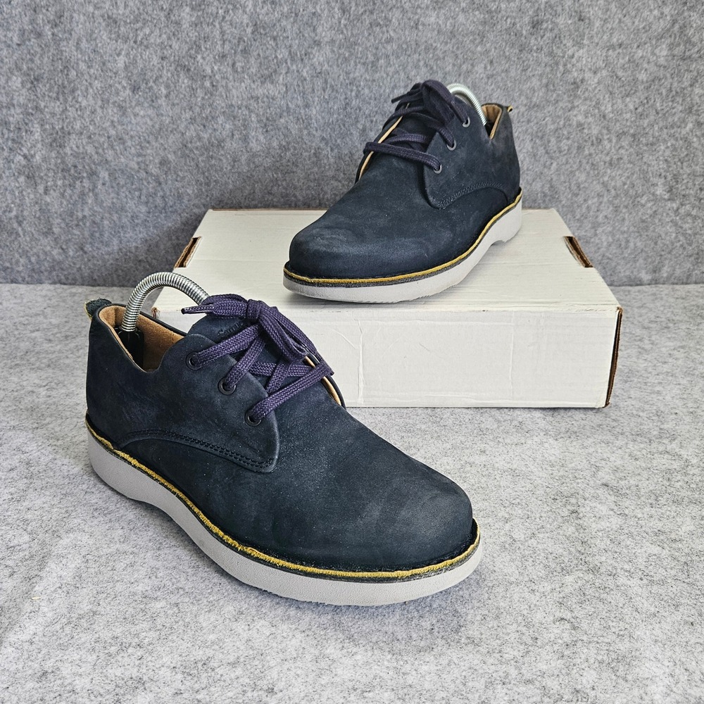 Samuel Hubbard Market Cap Mens 8.5 Navy Blue Nubuck Leather Oxford Shoes